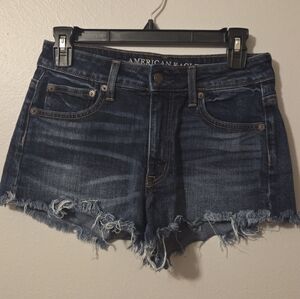 EUC American Eagle Outfitters Dark Blue Frayed Jean Shorts